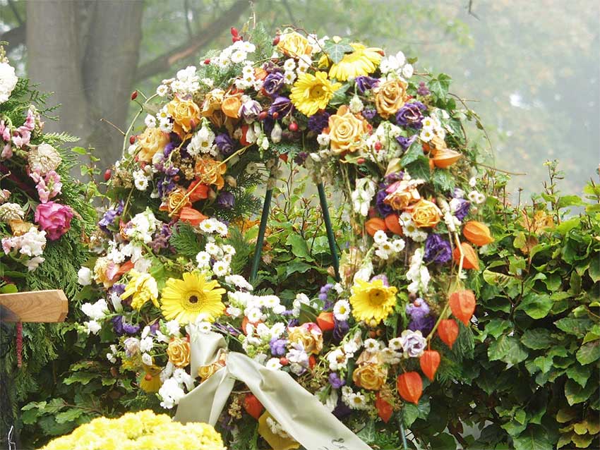 Funeral wreath - multi-flower arrangement