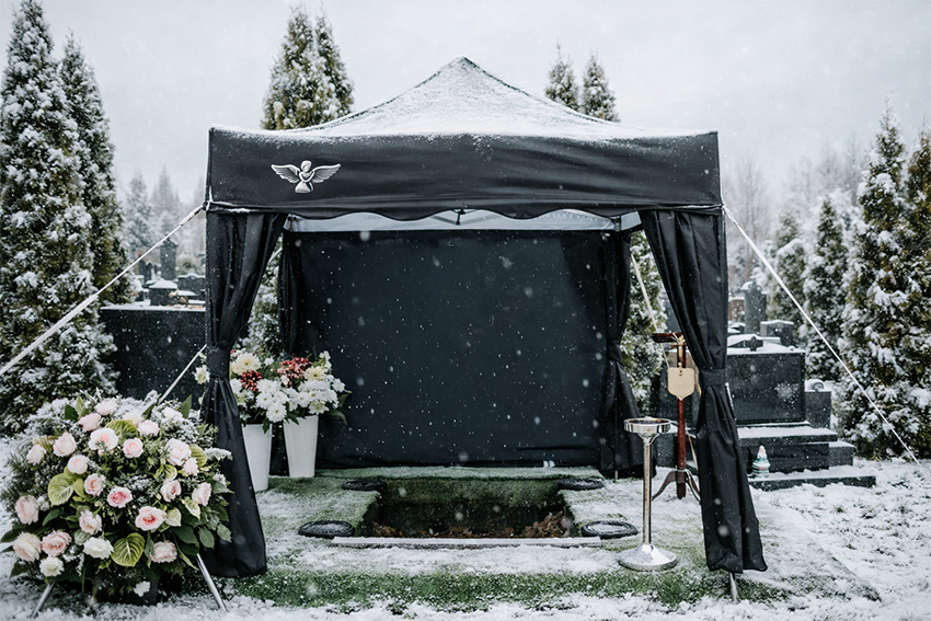 Ceremonial tents and canopies for winter weather